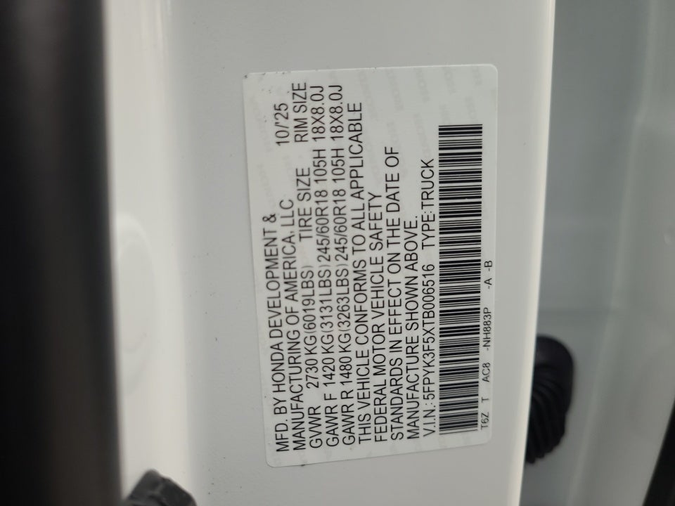 2026 Honda Ridgeline RTL