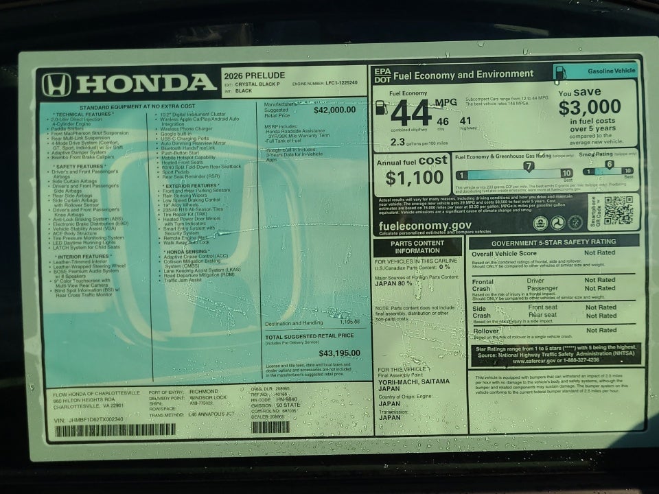 2026 Honda Prelude Coupe