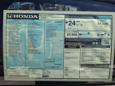 2026 Honda Civic Type R Manual