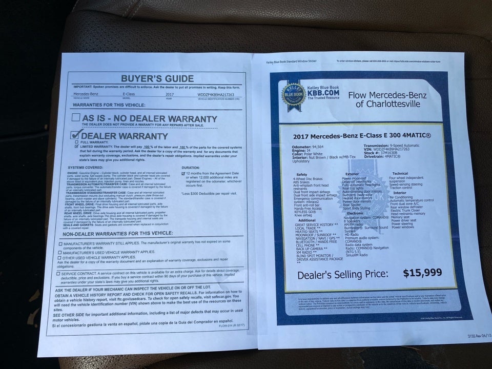 2017 Mercedes-Benz E 300 4MATIC®