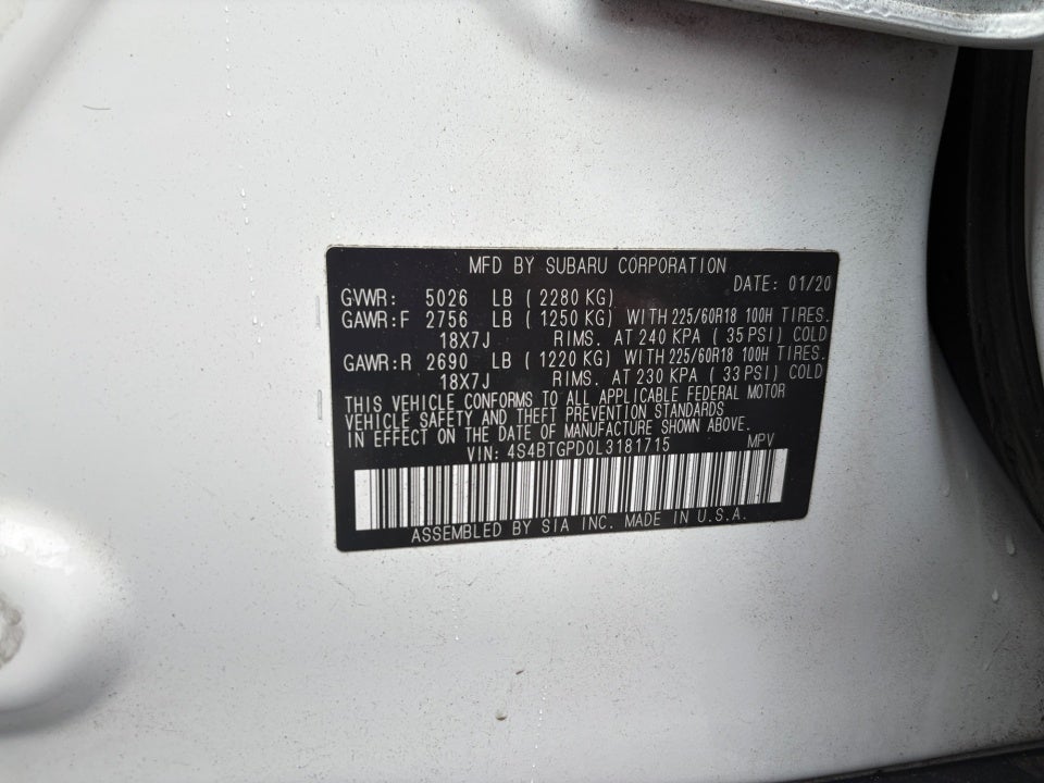 2020 Subaru Outback Touring XT