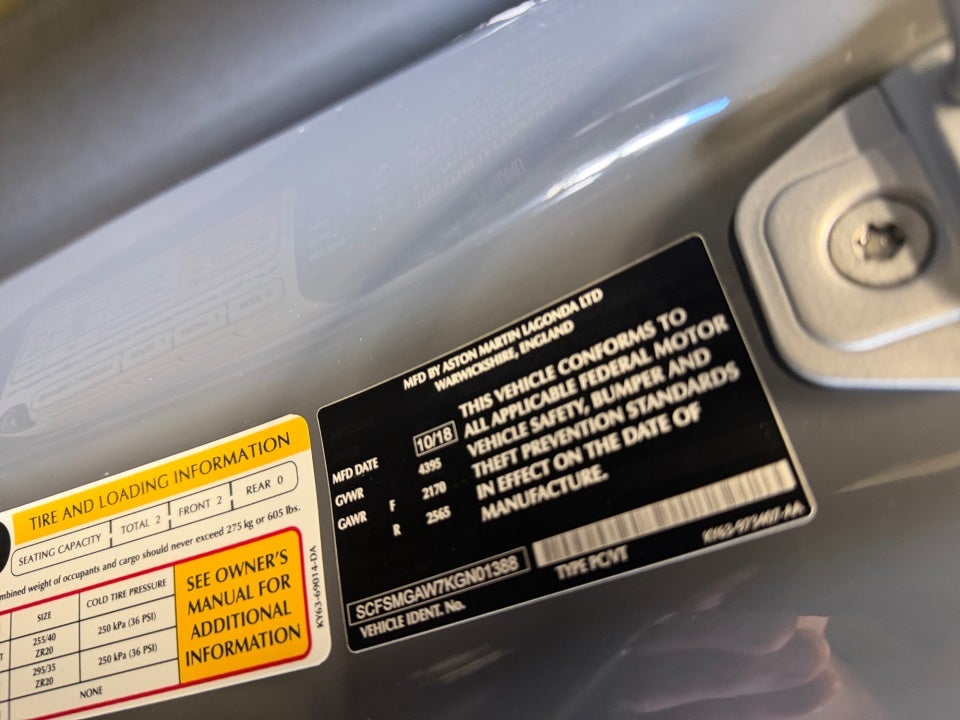 2019 Aston Martin Vantage Coupe