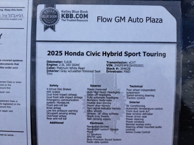 2025 Honda Civic Hybrid Sport Touring