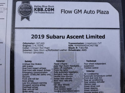 2019 Subaru Ascent Limited