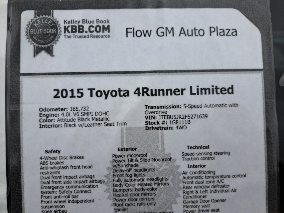 2015 Toyota 4Runner Limited