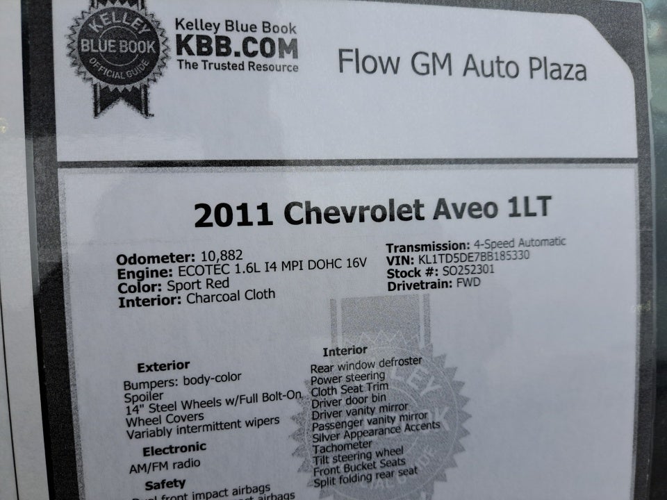2011 Chevrolet Aveo 1LT