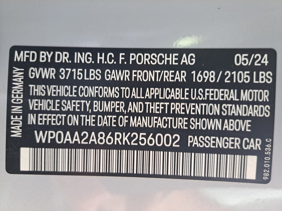 2024 Porsche 718 Cayman Style Edition