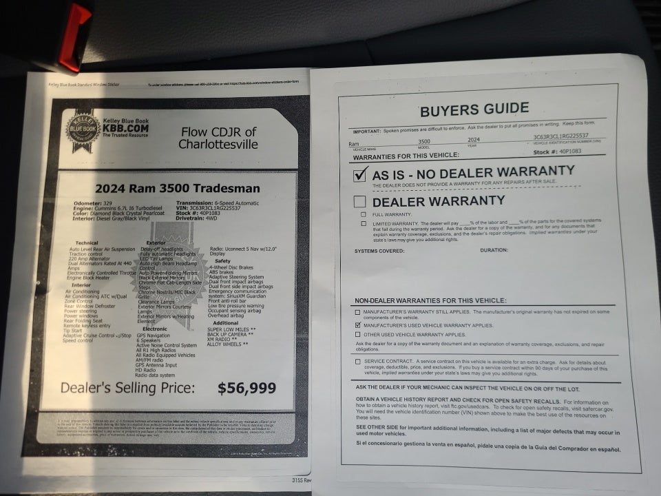 2024 RAM 3500 Tradesman Crew Cab 4x4 6'4" Box