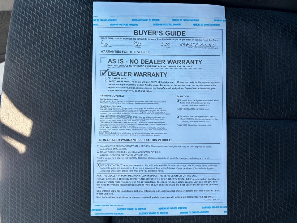 2020 Audi SQ5 Premium Plus TFSI quattro Tiptronic