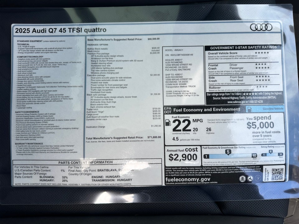 2025 Audi Q7 Premium Plus