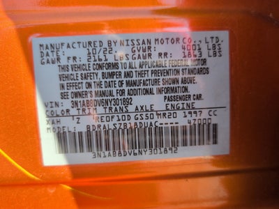 2022 Nissan Sentra SR Xtronic CVT