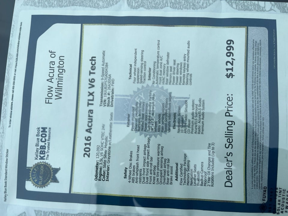 2016 Acura TLX V6 Tech