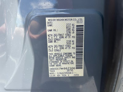 2022 Nissan Frontier Crew Cab PRO-X 4x2