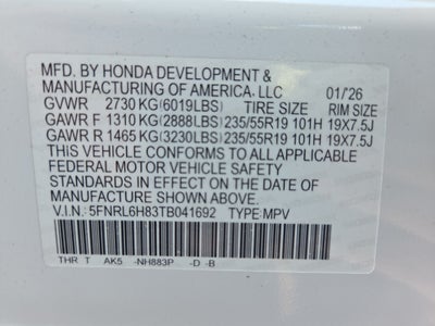 2026 Honda Odyssey Touring