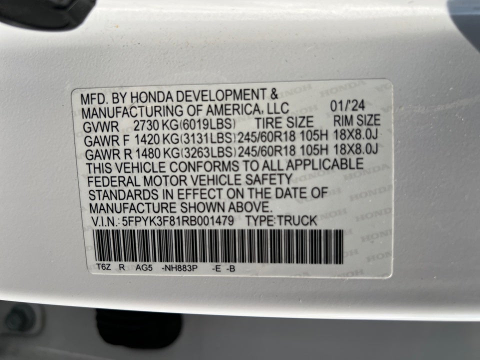 2024 Honda Ridgeline Black Edition