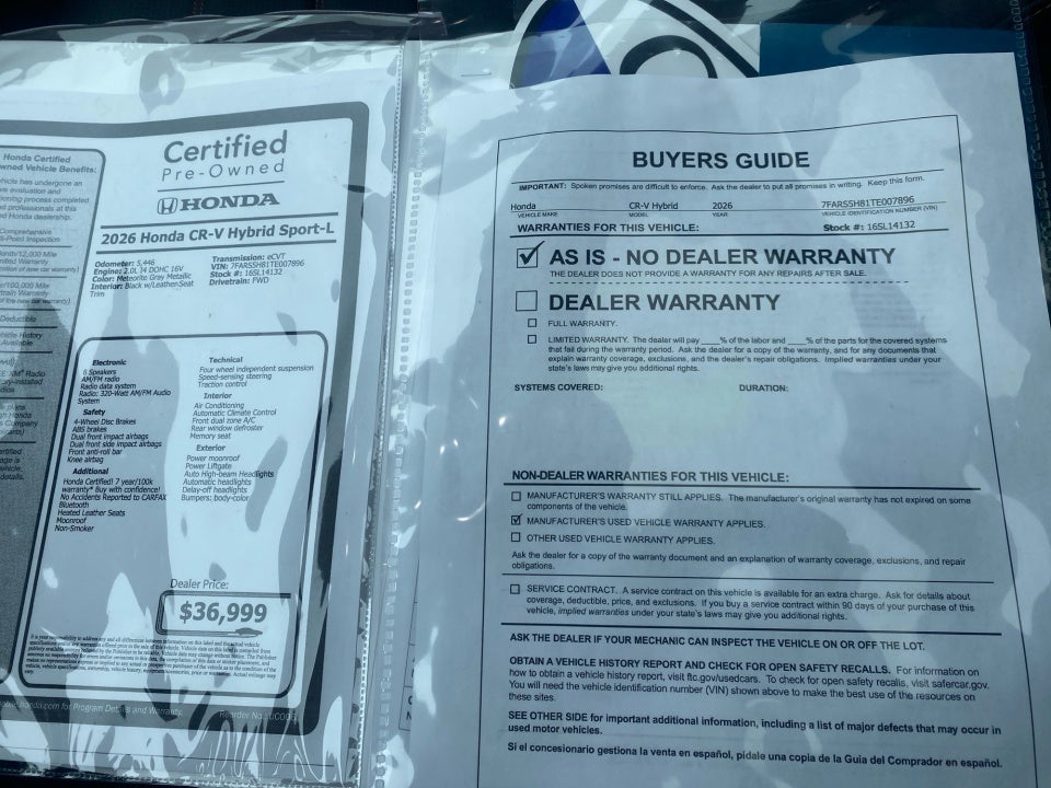 2026 Honda CR-V Hybrid 2WD Sport-L