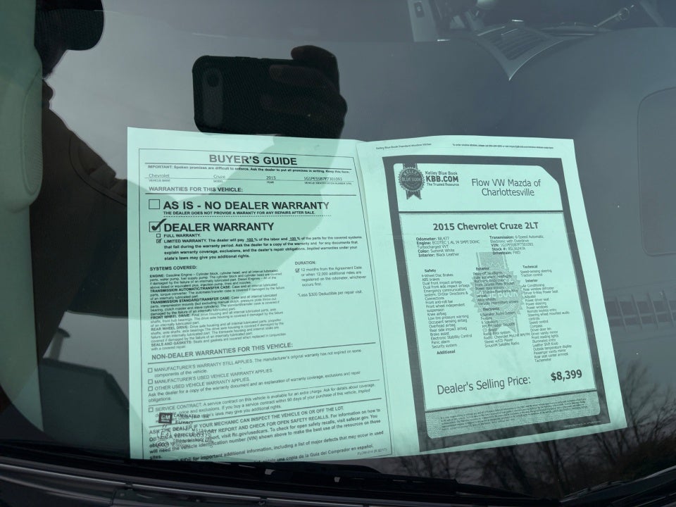 2015 Chevrolet Cruze 2LT Auto