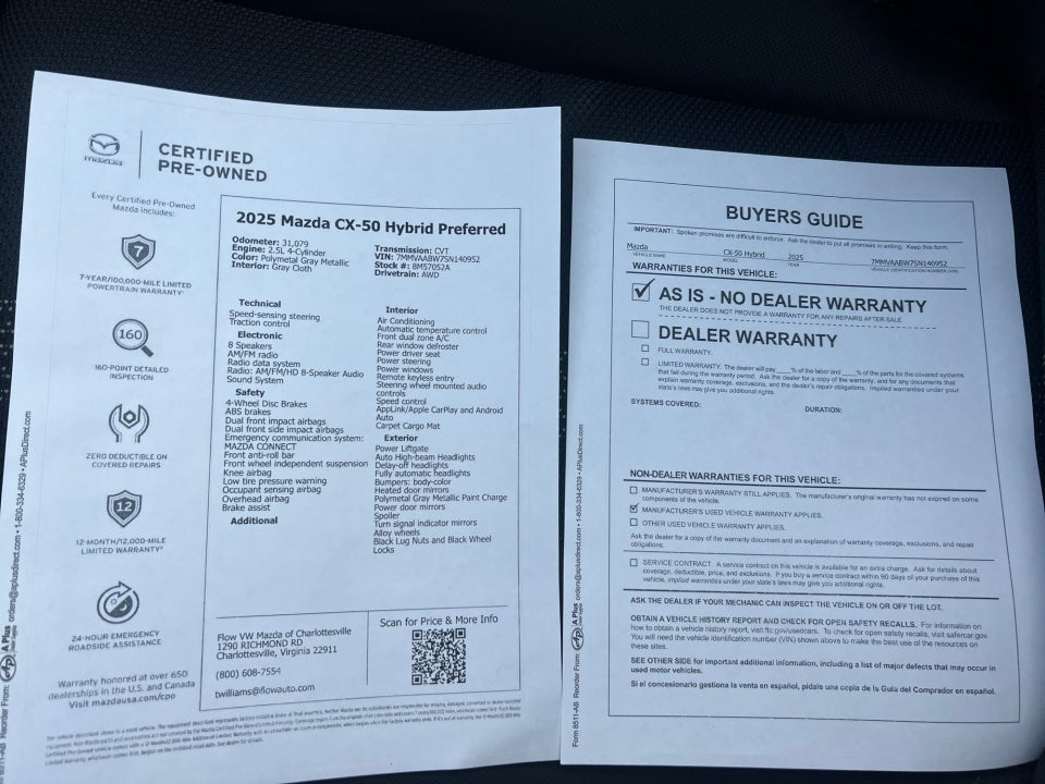 2025 Mazda Mazda CX-50 Hybrid Preferred Package