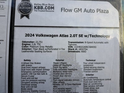 2024 Volkswagen Atlas 2.0T SE w/Technology